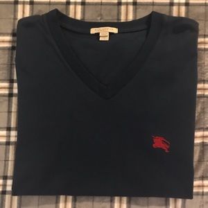 Burberry Men’s V-Neck Linden Cotton Tee Shirt